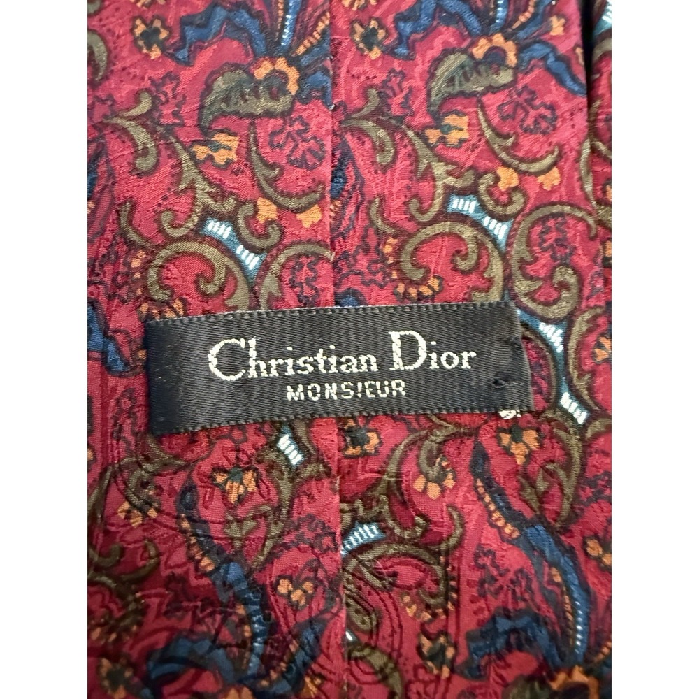 CHRISTIAN DIOR Monsieur Men's Neck Tie -54 Inches By 4 Inches - Picture 4 of 4